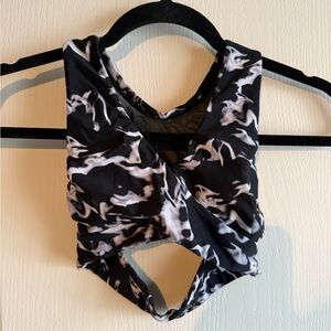Five Dancewear Black and White Marble Design Bra Top